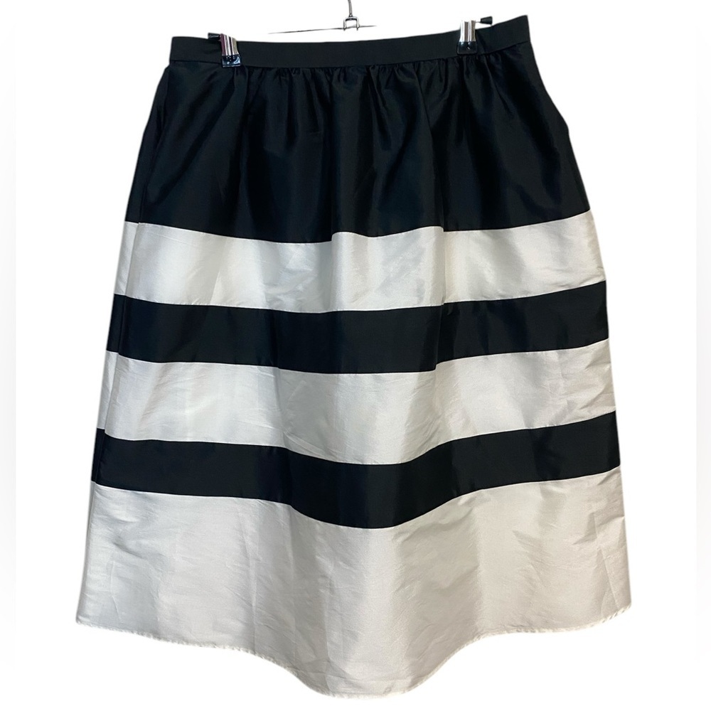Adrienna Papell - Black & White Stripe Fit & Flare - 8
